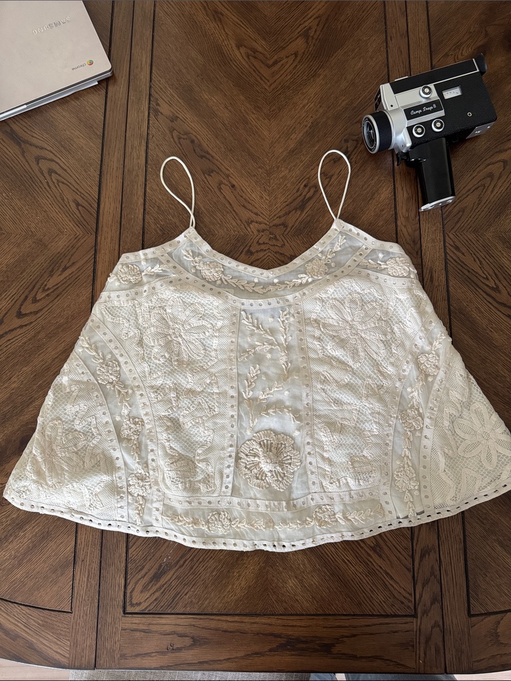Top shop Kate Moss swing cami embroidered tank y2k